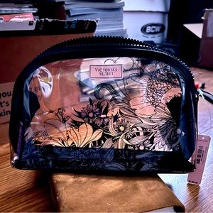 NWT Victoria Secrets Black and Clear Cosmetic Pouch